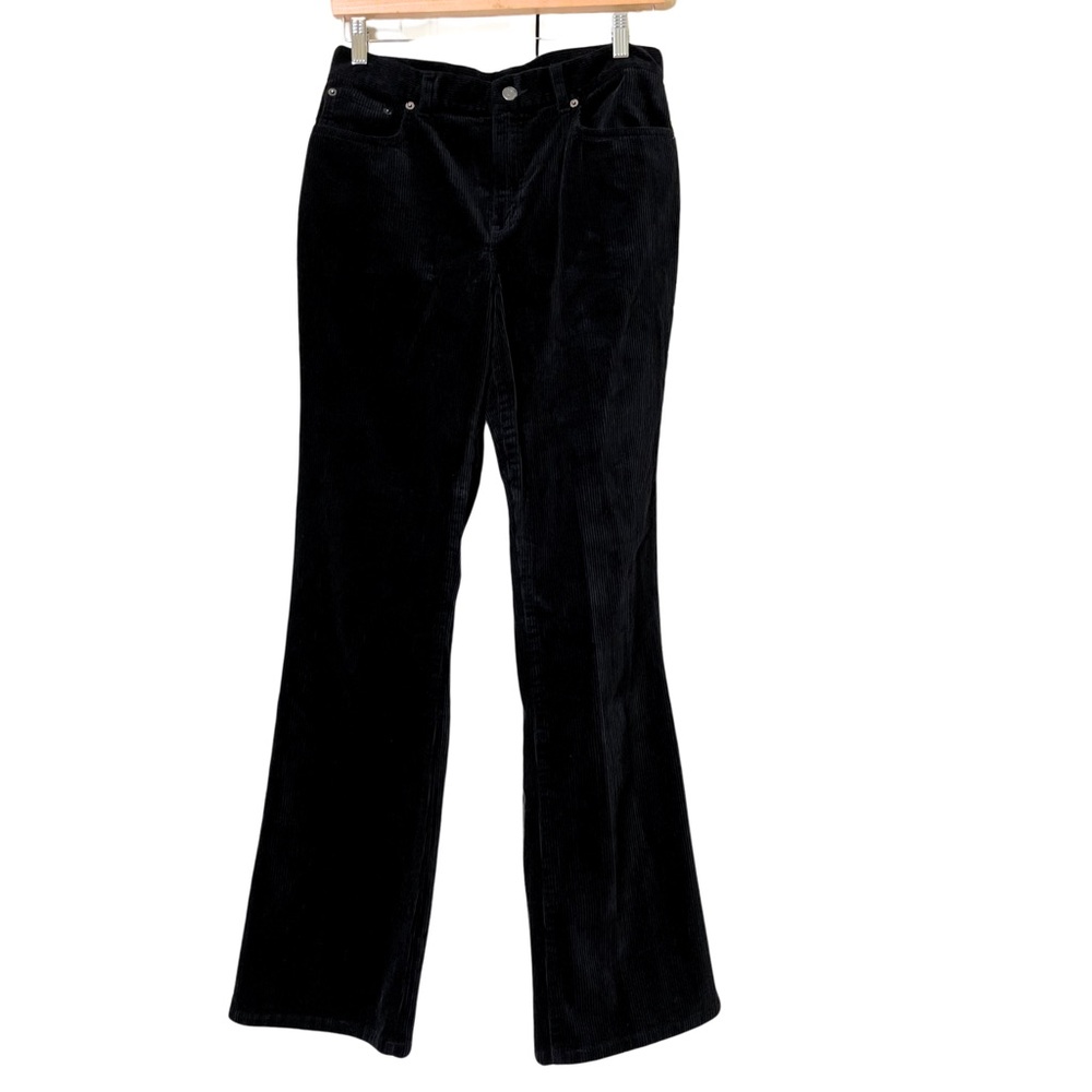 Ralph Lauren Jeans Co Size 8 Black Corduroy High Rise Bootcut Leg Pants Y2K